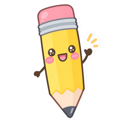 Lou's little pencil mascot
